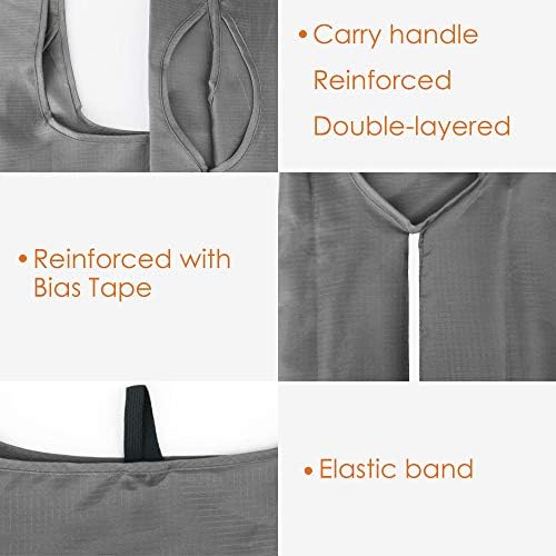 BeeGreen Grey Reusable Grocery Bags with Zipper Storage Pouch 10 Packs Gray Reusable Shopping Bags Bulk Foldable-Machine Washable - Image 4