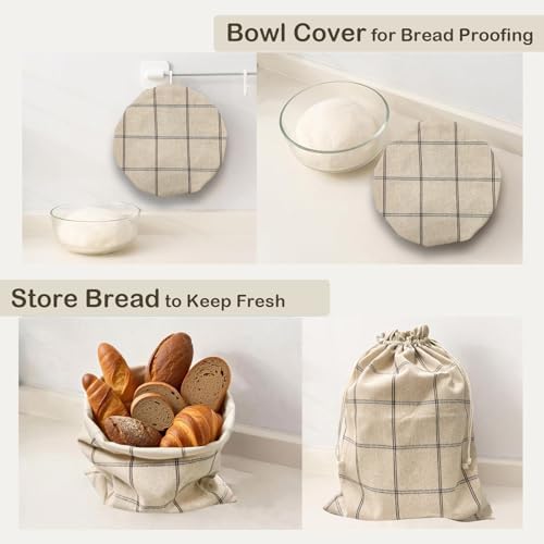 XL Linen Bread Bag for Homemade Sourdough with Proofing Cover, Reusable Organic Linen bags with TPU Lining, BPA-Free, Food-Grade Cloth Storage Bags with Freezer Compatibility - Image 4