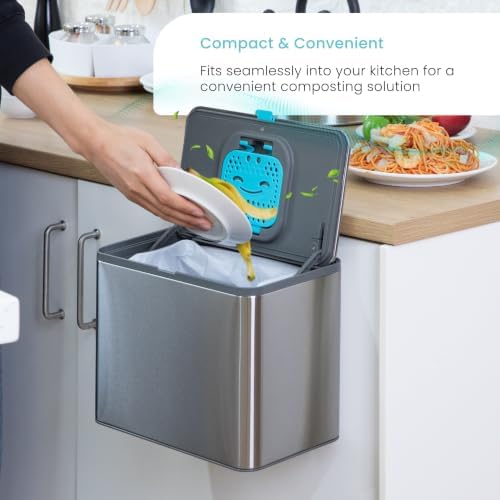 Home Zone Living Kitchen Compost Bin with CleanAura Odor Control - Image 4