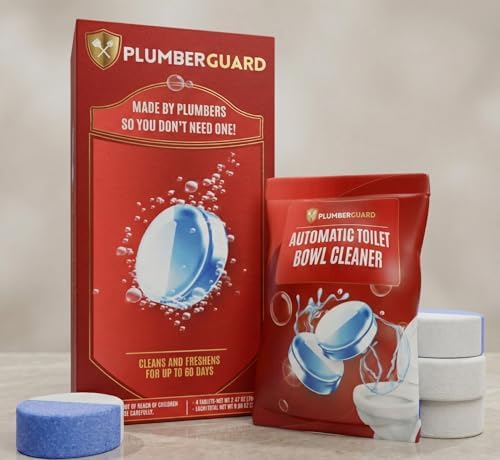 Toilet Tablets 4 Pack | Bleach & Chlorine Free, Dual-action Whitening with 1% Hydrogen Peroxide | Plumbers' Choice | Automatic Toilet Bowl Cleaner Tablets | Long-lasting Cleaning Supplies by Unknown
