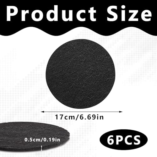 6 Pack Compost Bin Filter,6.7 Inch Compost Filters for Countertop Bin,Charcoal Filters for Kitchen Compost Bin,Filters for Compost Pails,Activated Charcoal Home Bucket Refill Sets,Round(Black) - Image 2