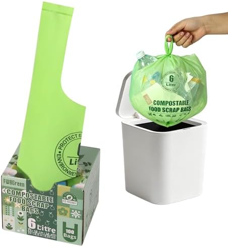 Small Trash Bags with Handles for Countertop Bin 1.2 Gallon,Food Scrap/Waste Bags for Kitchen,100 Count, 6 Liter by Unknown