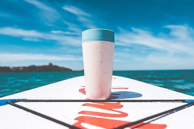 Circular and Co Reusable Coffee Cup 12oz/340ml - The World's First Travel Mug Made from Recycled Coffee Cups, 100% Leak-Proof, Sustainable & Insulated (Cream & Faraway Blue) - Image 6