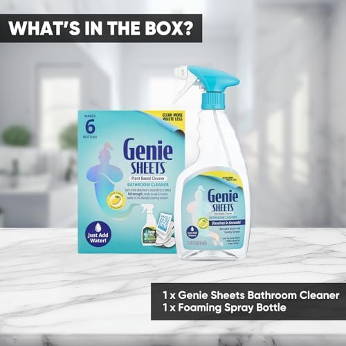 Microfiber Wholesale Genie Sheets Bathroom Cleaner | 1 Bottle with Foaming Sprayer + Concentrate Makes 6 24oz Refills | Professional-Strength | Just Add Water | Sustainable EcoFriendly Plant-Based - Image 6
