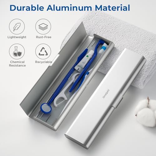 2 Pack Wider Aluminum Toothbrush Travel Case, Portable Travel Toothbrush Holder, Durable Manual Toothbrush Box Container for Traveling, Bathroom, Camping, Business Trip - Image 2