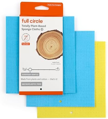 Full Circle Totally Plant-Based Absorbent Sponge Cloths, 3-Pack by FULLCIRCLE