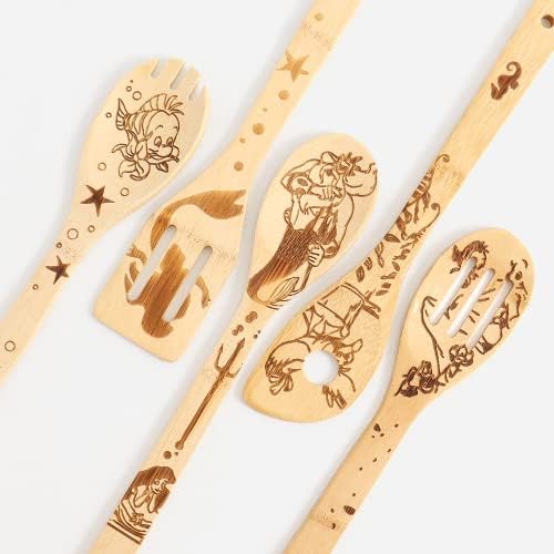 The Little Mermaid Organic Bamboo Spoons for Cooking Personalized Cartton Pattern Kitchen Burned Utensils Spatula Household Items Non-stick Kitchen Cookware Ideal Housewarming Present for Family - Image 6