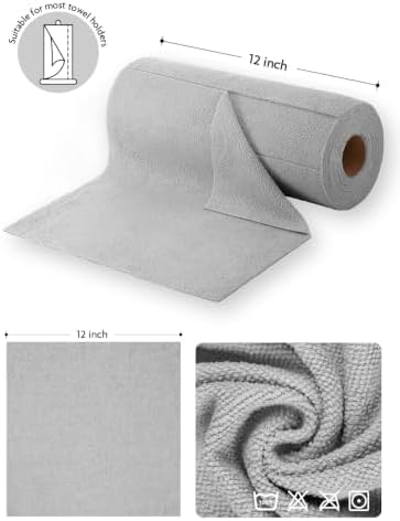 Fantasticlean Microfiber Cleaning Cloth Roll- 30 Sheets, 12" x 12" (Grey) - Image 6