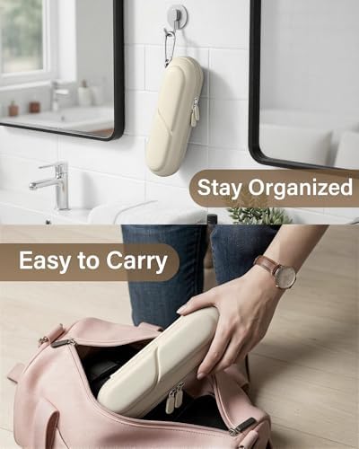 ProCase Toothbrush Travel Case for Oral-B/Oral-B Pro 1000 1500 5000 7000 7500 6000 9600/Philips Sonicare 4100 5100 1100 6100 5300 Oral-B iO Electric Toothbrush Portable Hard Container -Beige - Image 4