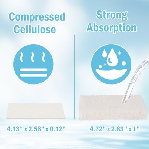 YoleShy White Sponges Kitchen 10 Pack Natural Compressed Cellulose Sponges for Dishes Non Scratch for Household Cookware Bathroom Cars Soft Super Absorbent Reusable - Image 2