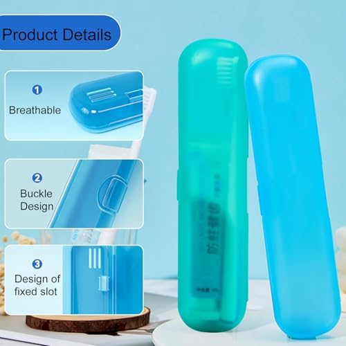 2 Packs Breathable Toothbrush Travel Case, Travel Tongue Scraper Case - Image 3