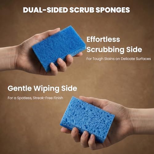 Metflavor Kitchen Sponges, 6 Count, Dual-Sided Non-Scratch Scrub Sponge - Image 3