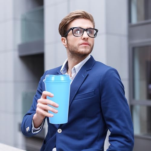 16oz Reusable Plastic Coffee Cups with Lids, 13 Pack,Mixed - Image 4