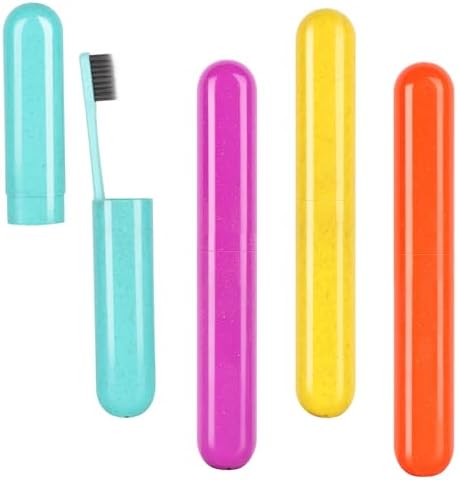 Hooqict 4 Pack Travel Toothbrush Case Portable Travel Toothbrush Holder Plastic Toothbrush Container Protector Cover for Traveling, Camping, Home, School, Business by Hooqict