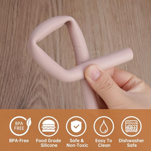 NiHome 6 PCS Extra Wide Reusable Bent Silicone Straws for Boba & Smoothies - Image 6