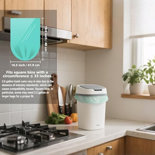 Small Compost Bags 2.6 Gallon Trash Bag, EcoSilva 125 Count Small Compost Bags for Countertop Bin, Compostable Trash Bags 2.6 Gallon Compostable Food Scrap Bag for Kitchen Bathroom Office - Image 3