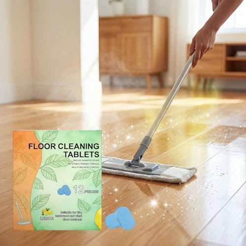 12pcs Floor Cleaner Tablets Hard Floor Cleaner Tablets, Pre-Measured Dissolvable Cleaning Solution for Tile, Vinyl, Hardwood, Fresh Lemon Scent, Compatible with Robot Mops & Wet/Dry Vacuums (12pc) - Image 2
