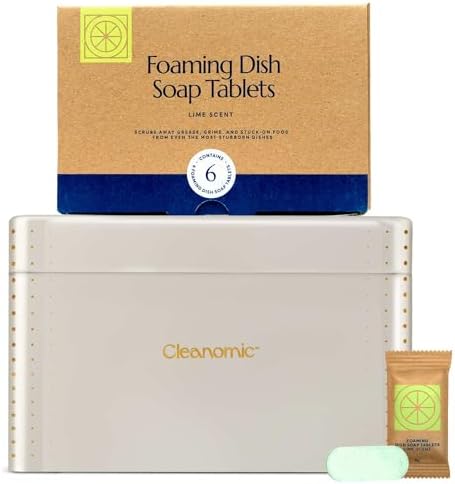 CLEANOMIC Foaming Dish Soap Tablets and Tablet Tin Bundle by Cleanomic