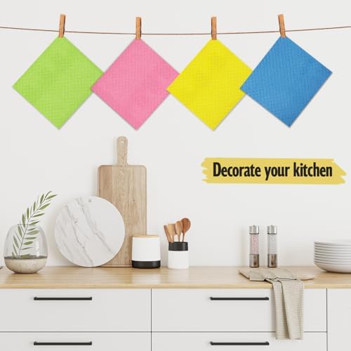 MoLKENE Swedish Dishcloths for Kitchen, 10 Pack Cellulose Sponge Cloths - Image 2