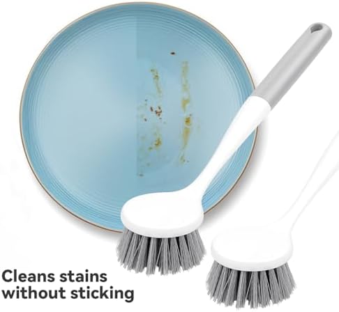 2 Pack Kitchen Scrub Brushes for Cleaning Dish Brush with Handle for Pans, Pots, Kitchen Sink Cleaning Scrub Brushes (PP Plastic) - Image 6