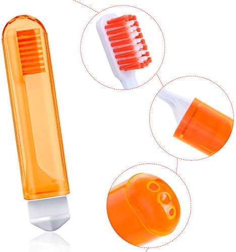 Patelai 8 Pcs Travel Toothbrush Mini Foldable with Case,Bright Color - Image 3