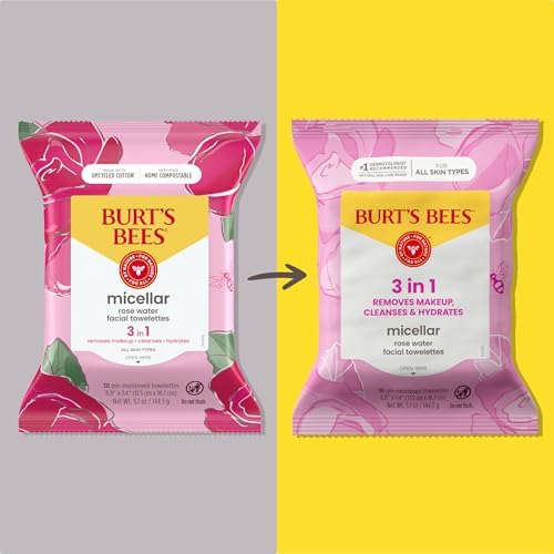 Burt’s Bees Micellar Rose Water Facial Towelettes, 30 ct., 3 Pack - Image 2
