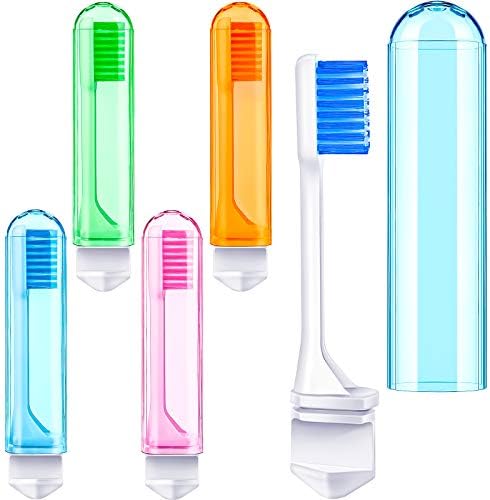 Patelai 8 Pcs Travel Toothbrush Mini Foldable with Case,Bright Color by Patelai