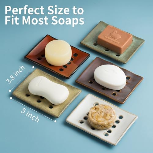 Soap Dish with Drainage, Bar Soap Holder for Bathroom, Hold 2 Bars - Image 2