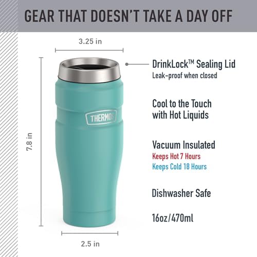 THERMOS Stainless King Stainless Steel Tumbler, 16oz, Matte Teal - Image 2