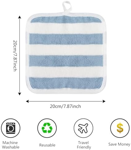 SINLAND Microfiber Facial Cloths Fast Drying Washcloth 8inch x 8inch Absorbent Face Wash Cloth Soft Makeup Remover Cloths - Image 2