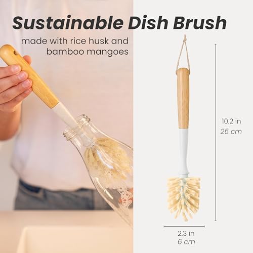 Vigar Zeroline 10.2 in Bamboo Bottle Brush with Long Handle - Image 2