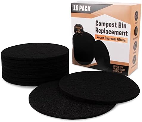 10 Pack Charcoal Filters for Kitchen Compost Bin, Compost Filters for Countertop Bin Pail Replacement, Activated Charcoal Home Bucket Refill Sets, Round 6.7 Inch - Image 2