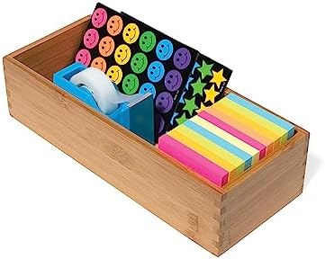 Lipper International Bamboo Utensil Holder Storage Box for Cooking Tools, Makeup, or Office Supplies, 5" x 12" x 3" - Image 5