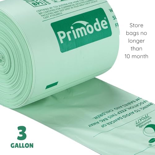 Compost Bags, Compostable Trash Bags 3 Gallon Compostable Bags 300 Count Small Compost Bags for Countertop bin Extra Thick 0.71 Mil. ASTM D6400 Certified By BPI and TÜV AUSTRIA (3 Gallon, 300 Units) - Image 3