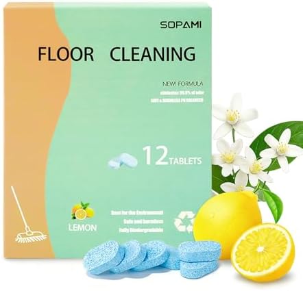 SOPAMI multi effect floor cleaning tablets 12 Counts Lemon Scent by Sopami