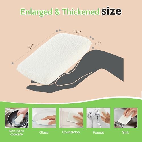 Practical Matter Kitchen Sponge, Organic Cotton Fiber All-Purpose Dish Sponges for Washing Dishes and Cleaning All Surfaces, Durable Non Scratch Scrub, 6 Count Value Pack - Image 4