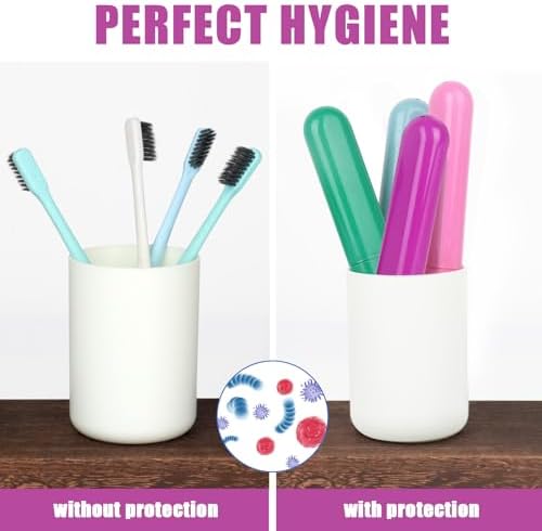 Hooqict 4 Pack Travel Toothbrush Case Portable Travel Toothbrush Holder Plastic Toothbrush Container Protector Cover for Traveling, Camping, Home, School, Business - Image 5