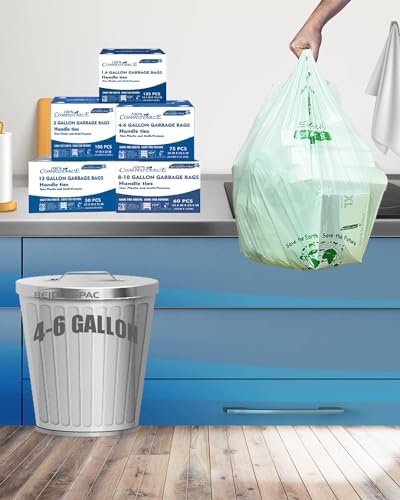 BEIDOU-PAC 4-6 Gallon Compostable Trash Bags, 75 Count, Kitchen Compost Bags With Handle, Sturdy Garbage Bags for Food Scrap Waste, ASTM D6400, US BPI Certified - Image 6