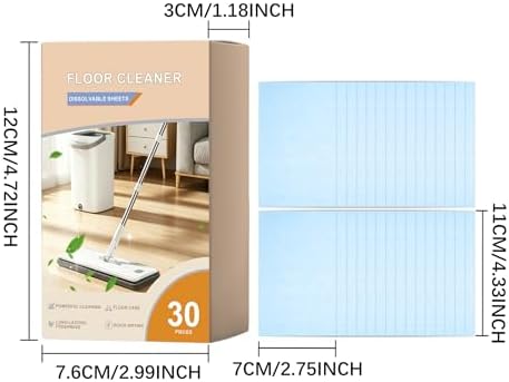 XINRAN 30pcs multi effect floor cleaning tablets, quick dissolve mopping tablets, flash speed mop refill wipes, water-soluble floors tile cleaner, For Hardwood Laminate Tile Walls Maintenance (4pcs) - Image 3