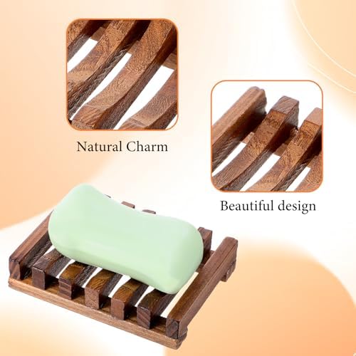 TIESOME 2 Pack Teak Soap Dish, Wooden Soap Holder, Natural Teak - Image 2