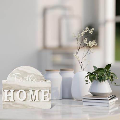 Queekay House Warming Gifts New Home Farmhouse Coasters Set of 6, Creamy - Image 5