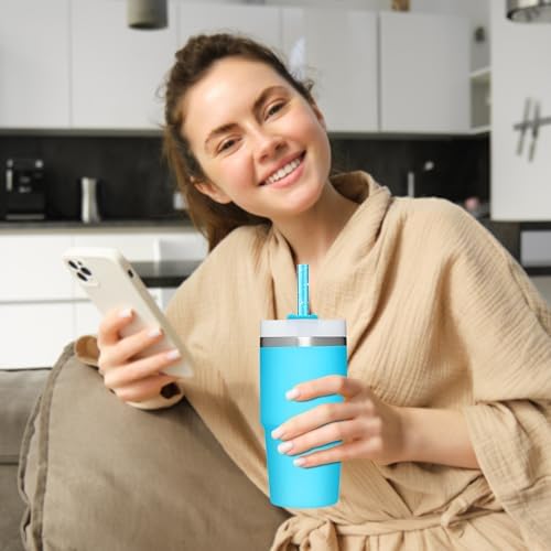 6 PCS Replacement Straws for Stanley|Owala|Simple Modern 40oz 30oz Tumbler, Reusable Color Drinking Straws with Cleaning Brush for Stanley Cup Accessorie，BPA Free, Dishwasher Safe - Image 7