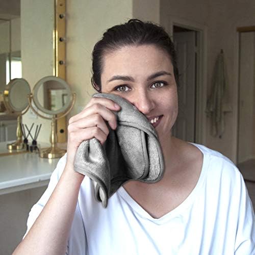 Eurow Reusable Makeup Remover Cloths, Soft Microfiber Face Towels for All Skin Types, Chemical-Free, Protective, Machine Washable, Gentle & Effective Facial Cleansing, 8"x16", Gray, 2-Pack - Image 4