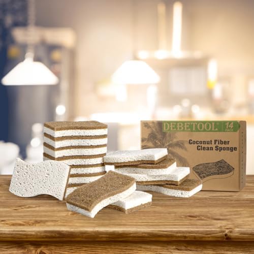 DEBETOOL 14 Pack Coconut Sponge with Cellulose, White - Image 6