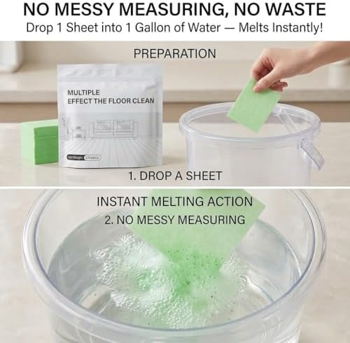 Multi-Surface Floor Cleaner Tablet, 100 Count Water Soluble Sheets, Deep Cleaning Solution for Mopping Hardwood, Tile and Laminate Floors, Household Cleaning (Yellow Osmanthus Fragrance, 30PCS) - Image 2