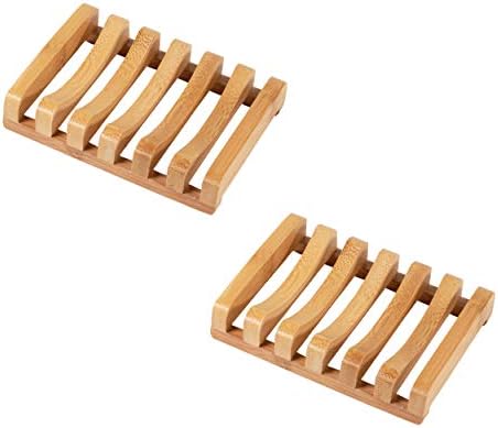 Bamboo Naturals Bar Soap Dish for Sink or Shower, Odor Resistant Tray, Sustainable Bamboo Wood Holder, Great for Bathrooms and Kitchens, 2 Pack - Image 2