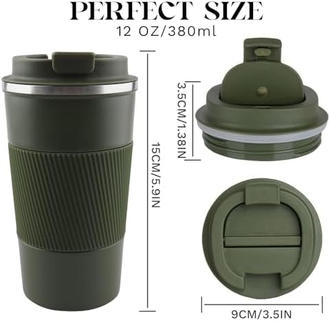 Insulated Travel Coffee Mug, Stainless Steel Coffee Cup with Leakproof Lid - Image 3