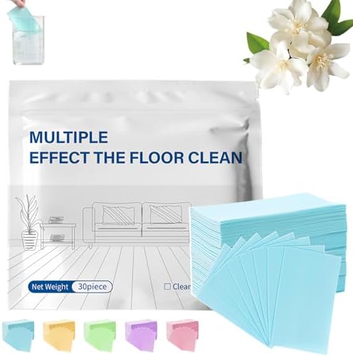 100/200/300 Pcs Multi-Surface Floor Cleaning Tablets, Multi-Effect Floor Clean Tablets, Dissolvable Mopping Refill for Tile, Vinyl, Hardwood, Laminate & Sealed Hard Floors (Blue(Jasmine ),100pcs) by Unknown