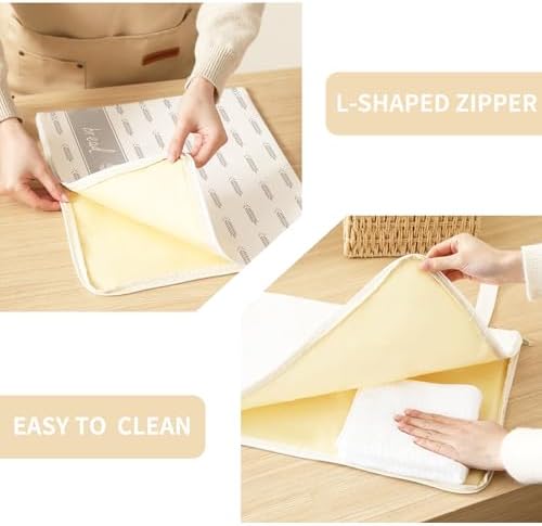 WiNDANCE 2 Pack Beeswax Bread Bags with Zipper, XL(13x17in) Sourdough Bread Storage for Homemade, Freezer Storage Bag to Keep Fresh, Cotton Beeswax Container, Baguette Bag with Liner Kitchen Baking - Image 3