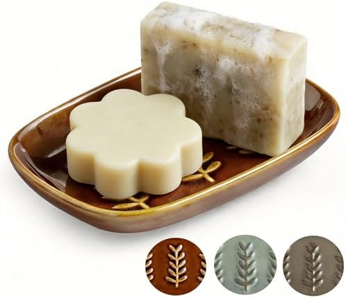 Miamolo Soap Dish for Shower, Bar Soap Holder with Raised Ridges, Non-Stick by Miamolo
